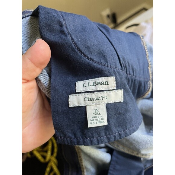 L.L. Bean Women's Classic Fit Stretch Straight Leg Jeans Dark Wash Size 12 Tall - Picture 10 of 10